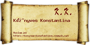 Könyves Konstantina névjegykártya